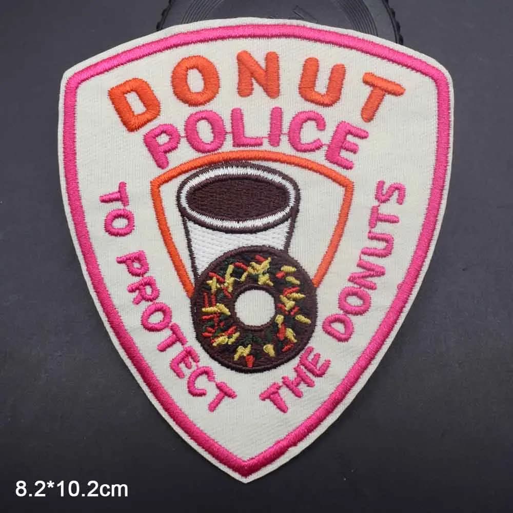 Dessin animé belle pour protéger beignet Police fer sur vêtements brodés Patch pour vêtements vêteme