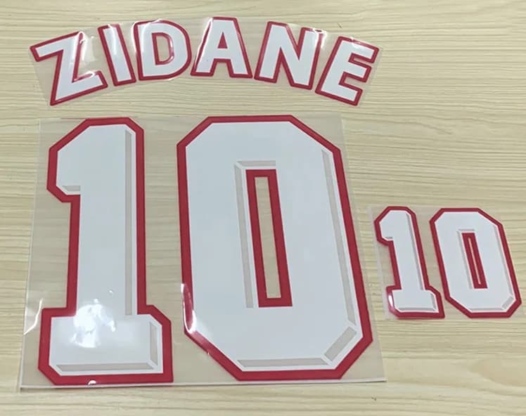 1998 FRANCE maison # 10 impression du kit de noms ZIDANE