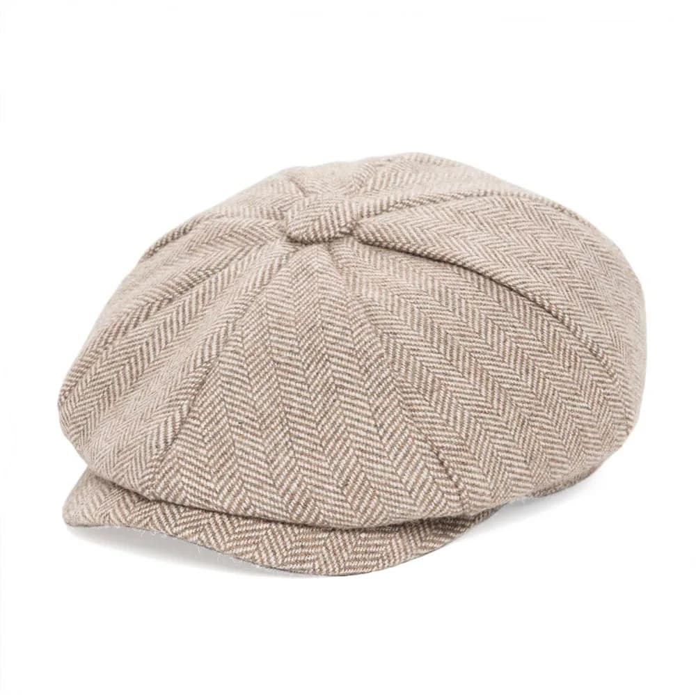 JANGOUL Casquette Baker Boy Petite Taille en Mélange de Laine, Casquettes Newsboy, Chapeau Plat à Ch