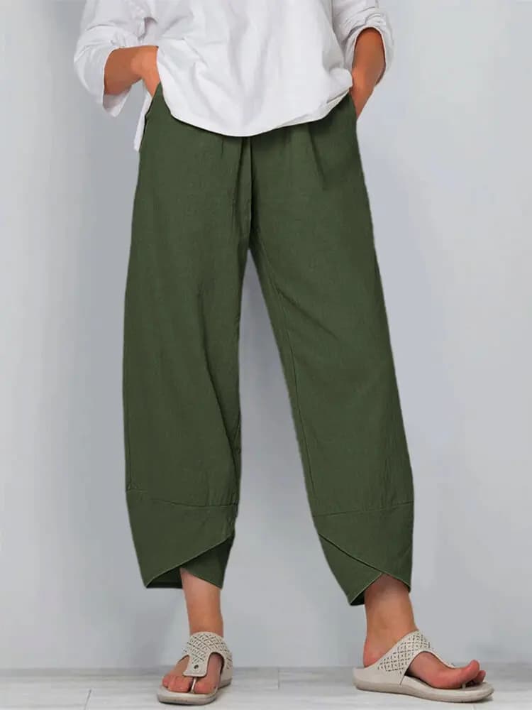 Vintage imprimé femmes Pantalon mode irrégulière décontracté taille haute taille élastique droite Pa