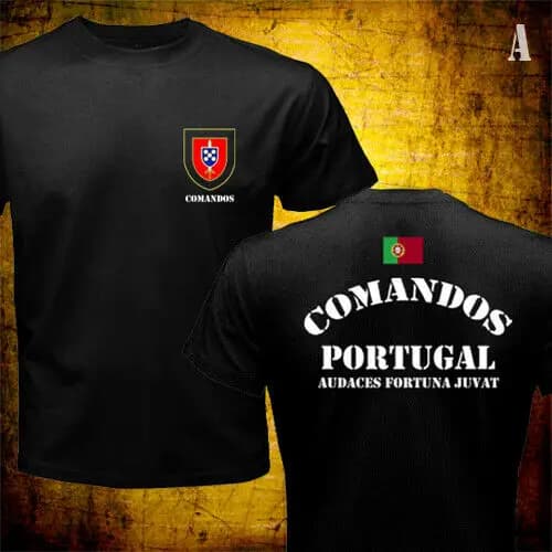 T-shirt militaire des Forces spéciales de l'armée portugaise pour hommes, Commando Comandos, 2021