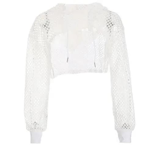 Femmes chaudes t-shirt gilet décontracté soutien-gorge couverture filet de poisson évider cordon Mic