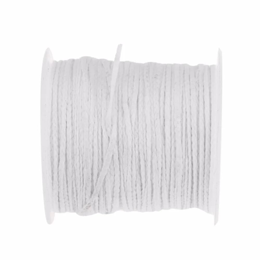 Mèche de bougie blanche en coton tissé, 61m, mèche de bougie blanche, pour bricolage et fabrication 