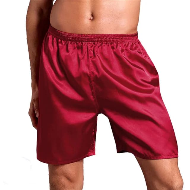 Sous-vêtements courts d'été pour hommes, pyjama en satin de soie ample, bas de pyjama, boxer doux, v