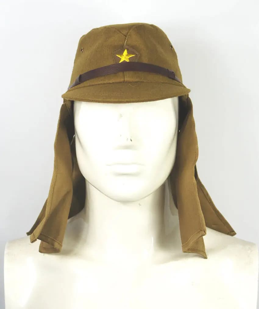 Casquette de Soldat IJA de l'Armée Japonaise de la Seconde Guerre Mondiale, Chapeau avec Rabat de Co
