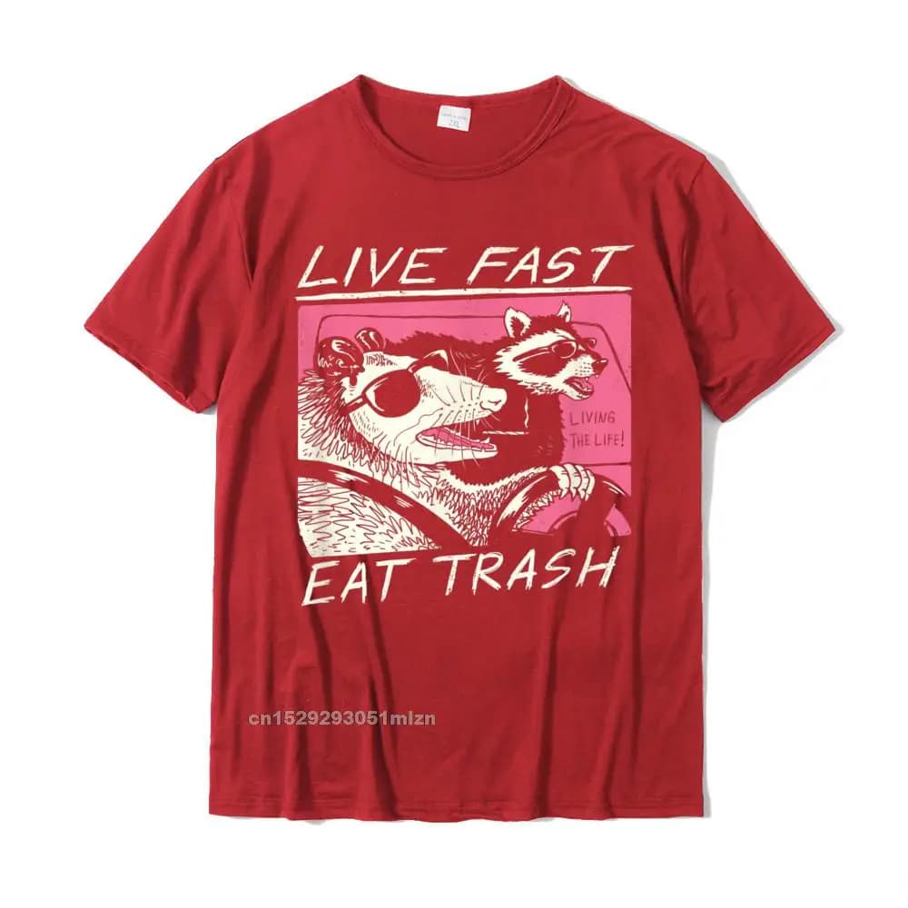 Vivez rapide! Manger des déchets! T-Shirt Design t-shirts Camisas Hombre pour hommes couverture en c