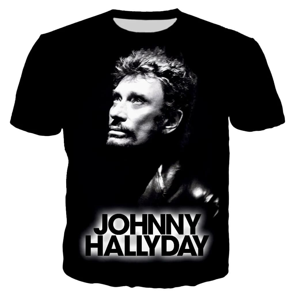 T-shirt de chanteur de Rock Johnny Hallyday T-shirts imprimés en 3D pour hommes et femmes, Streetwea