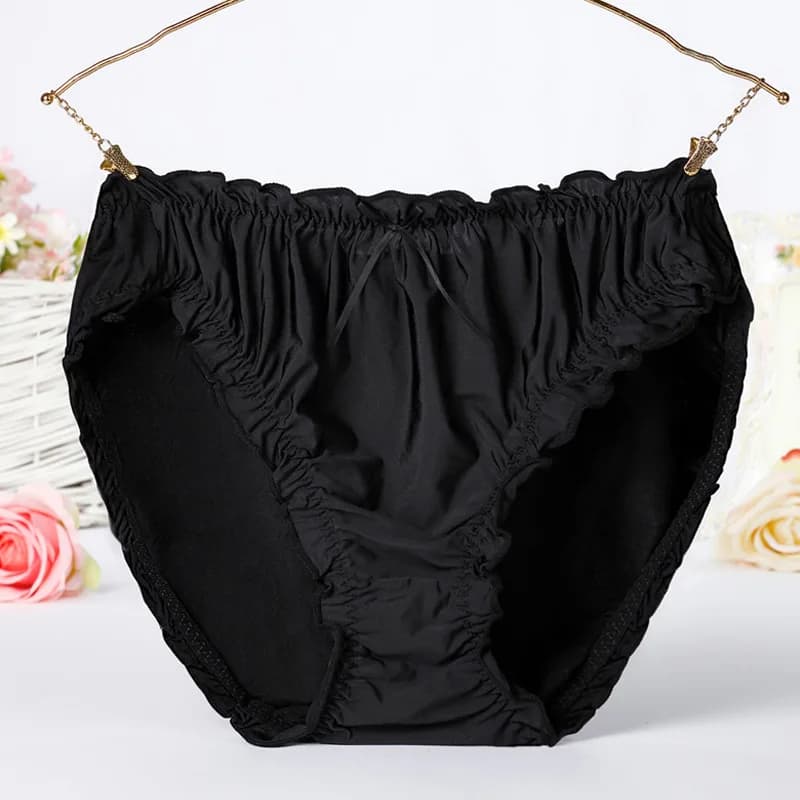 Culotte femme grande taille taille moyenne fibre de bambou volants jante sous-vêtements Sexy slips g