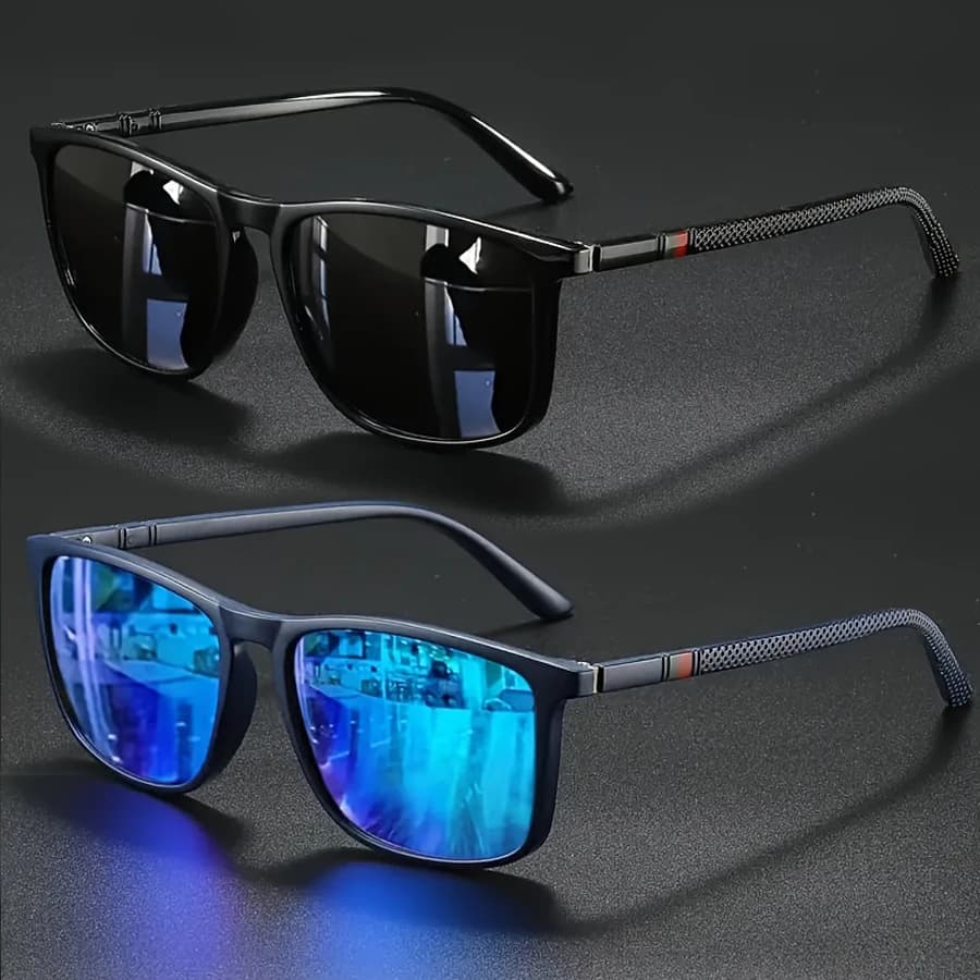 2/3 paires de lunettes de soleil de luxe carrées vintage pour hommes et femmes, idéales pour le cycl