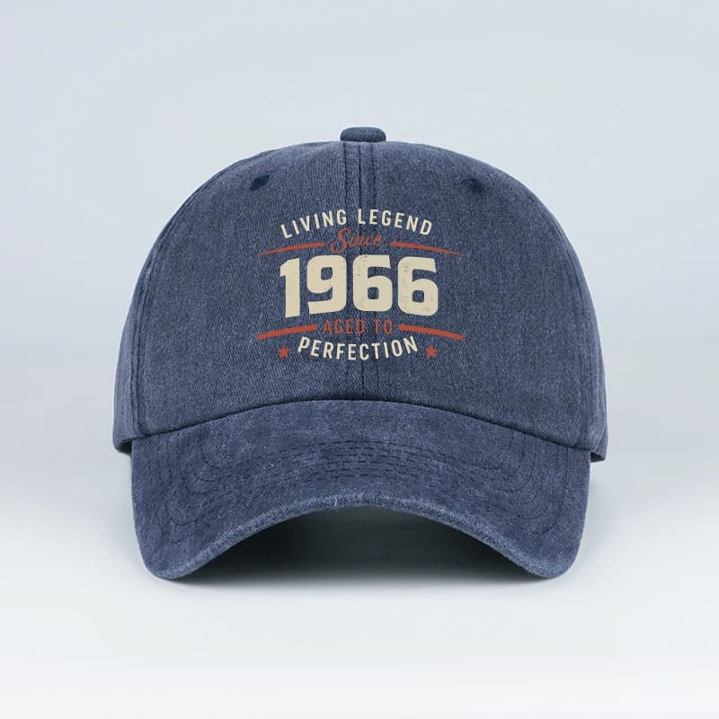 Casquette de baseball délavée « Living Legend Since 1966 », réglable, unisexe, cadeau pour les 60e a
