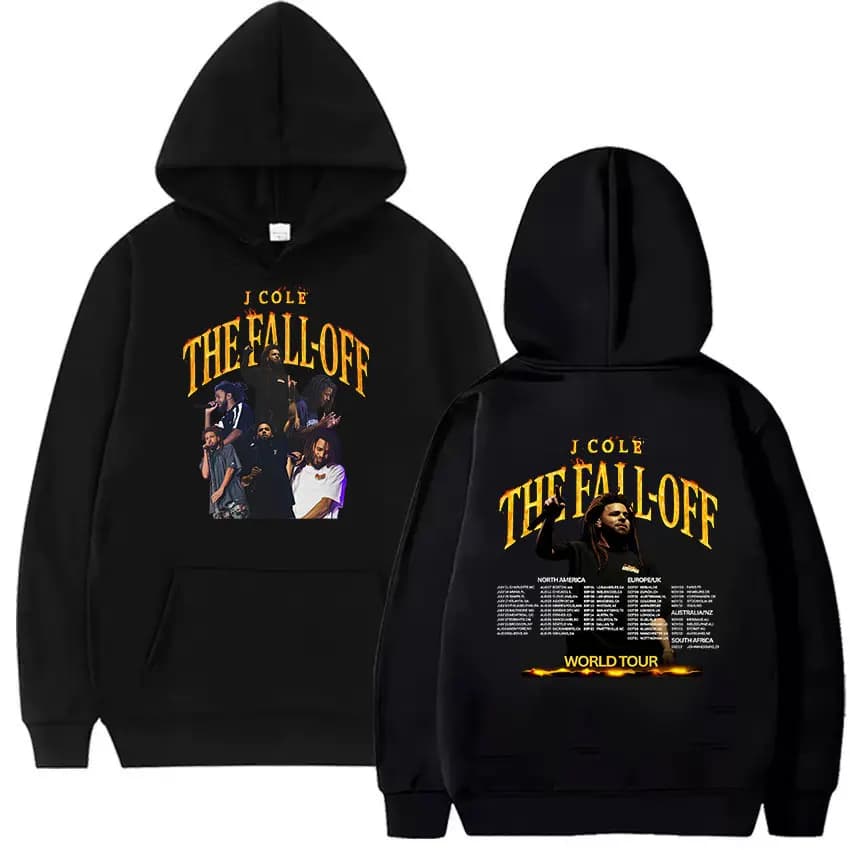 J.Cole The Fall Off World Tour 2026 Sweat à capuche pour homme Hip Hop Pop Music Pullover Sweatshirt