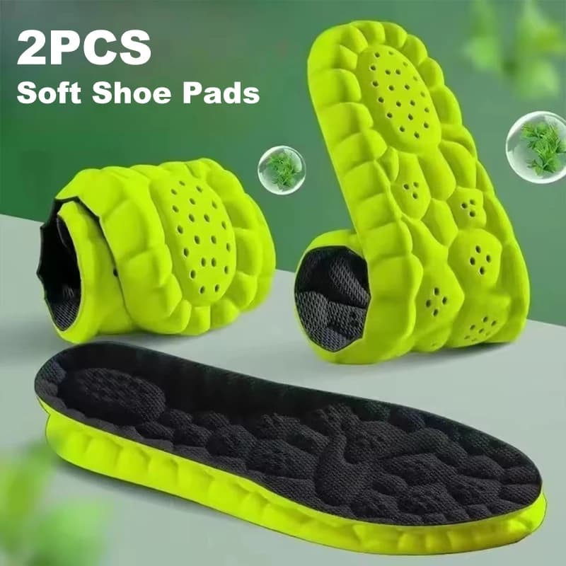 2/4 paires de semelles intérieures de sport 4D Cloud Technology, semelles en PU, souples, respirante