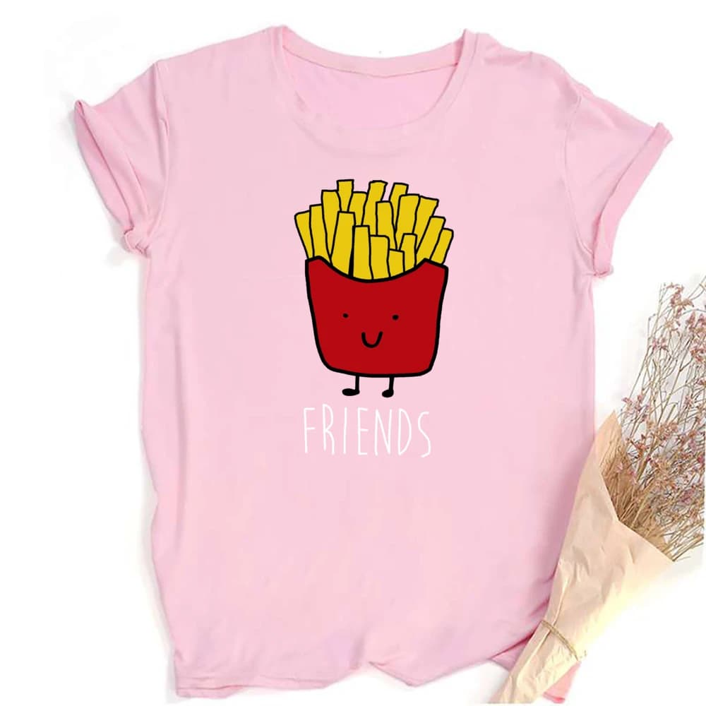 Conception drôle meilleur ami correspondant T-Shirt BFF T-Shirt femmes restauration rapide T-Shirt p