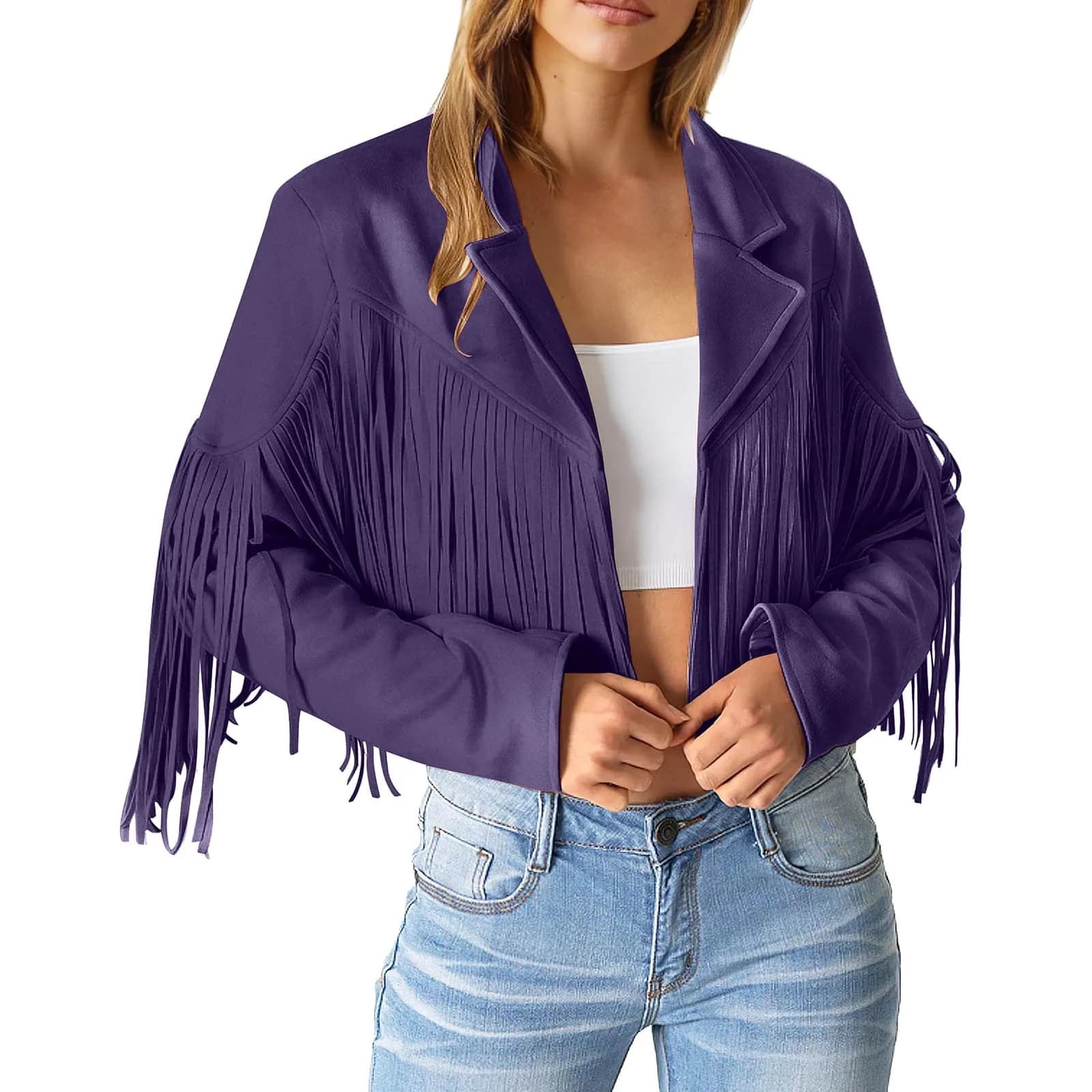 Rave frange Cowboy mode Bomber vestes femmes moto glands manteaux courts haute rue dames discothèque