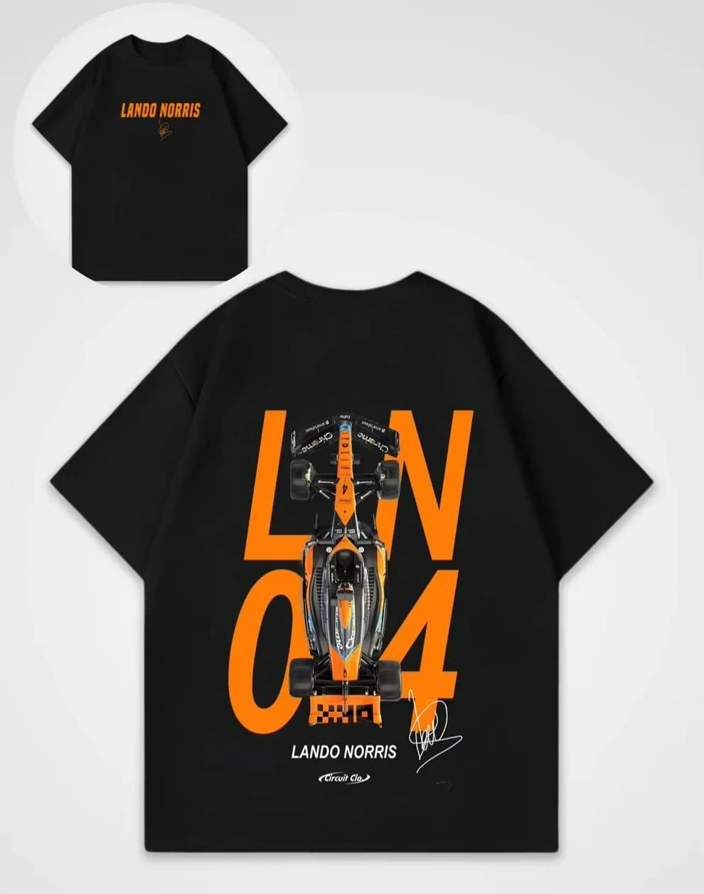 Lando Norris Graphic Tee - Chemise de course rétro Y2K _ Haut surdimensionné unisexe 100_ en coton p