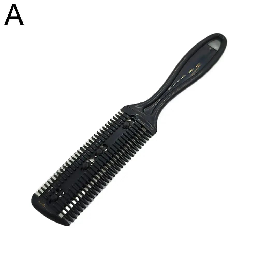 Peigne de coupe de cheveux avec lames de rasoir, tondeuse double face pour franges, outil de coupe d