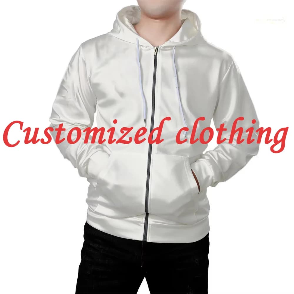 Sweat à capuche zippé personnalisé pour hommes et femmes, logo personnalisé, maillot de sport person