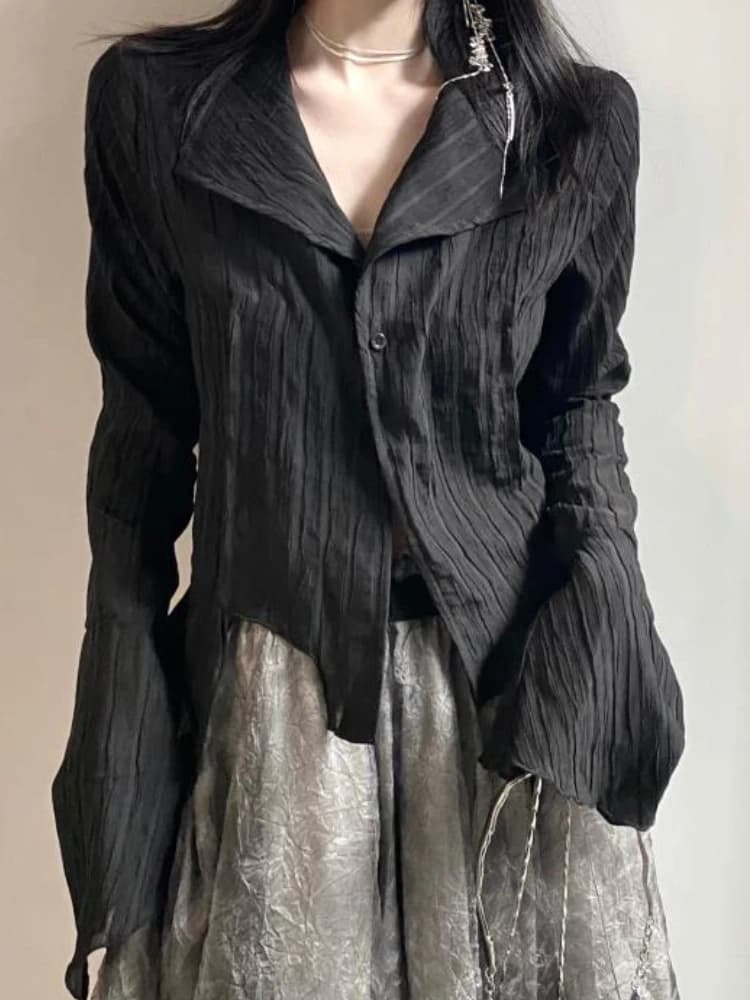 Chemises Cool à Manches sulfde Style Coréen pour Femme, Vintage, Mode, Design Asymétrique, Hipster, 