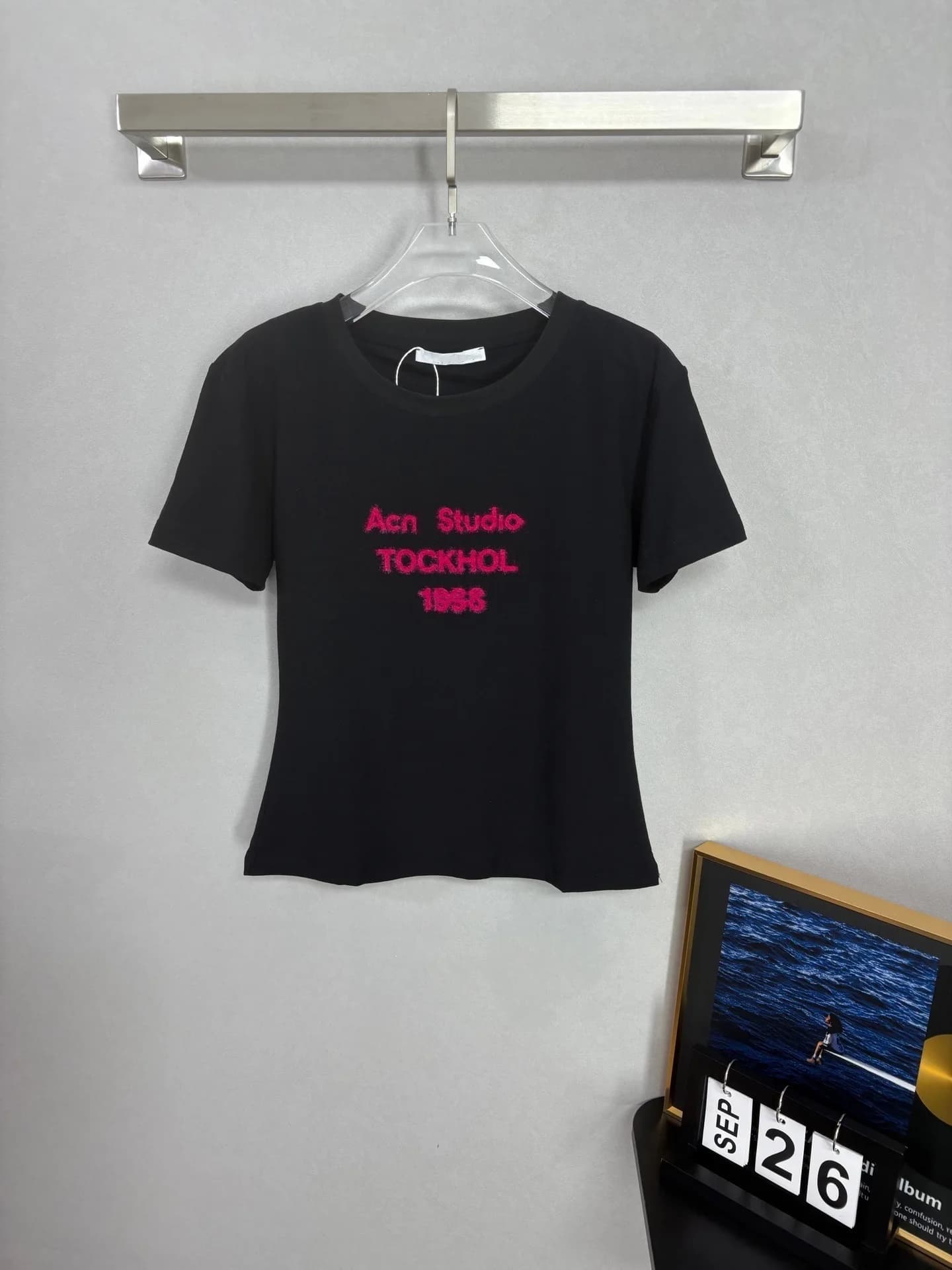 T-shirt à col rond et manches courtes pour femme, avec lettrage floqué, en coton, mode printemps-été