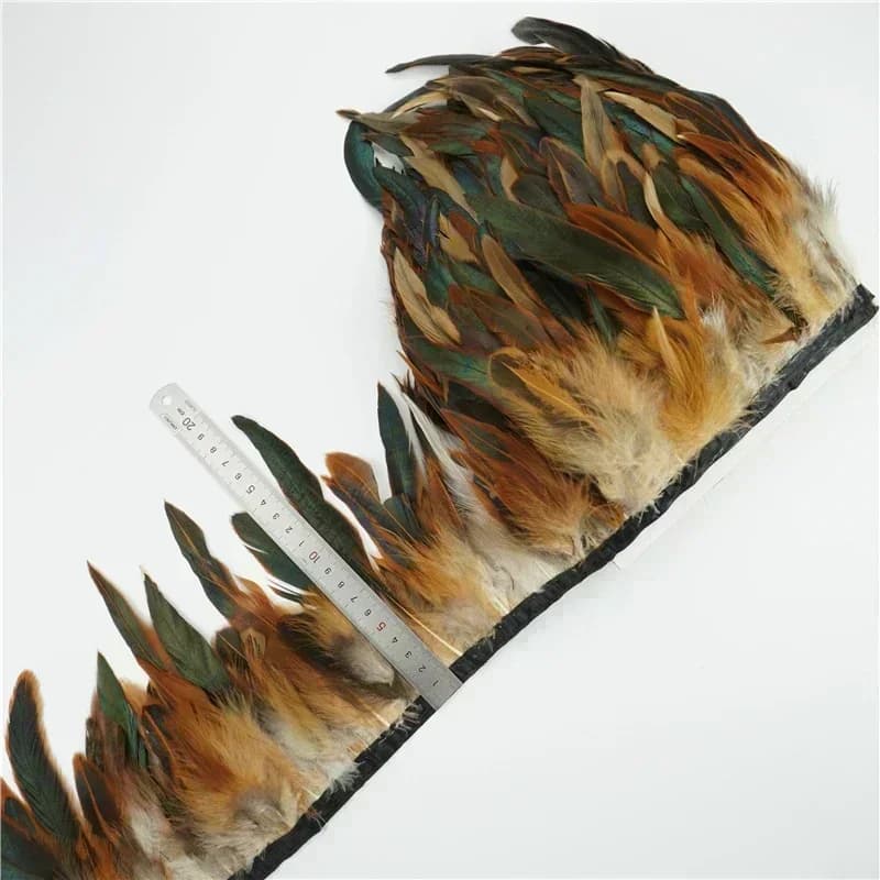 1 mètre de plumes naturelles de paon, coq et faisan, franges pour vêtements, garnitures en tissu, ar