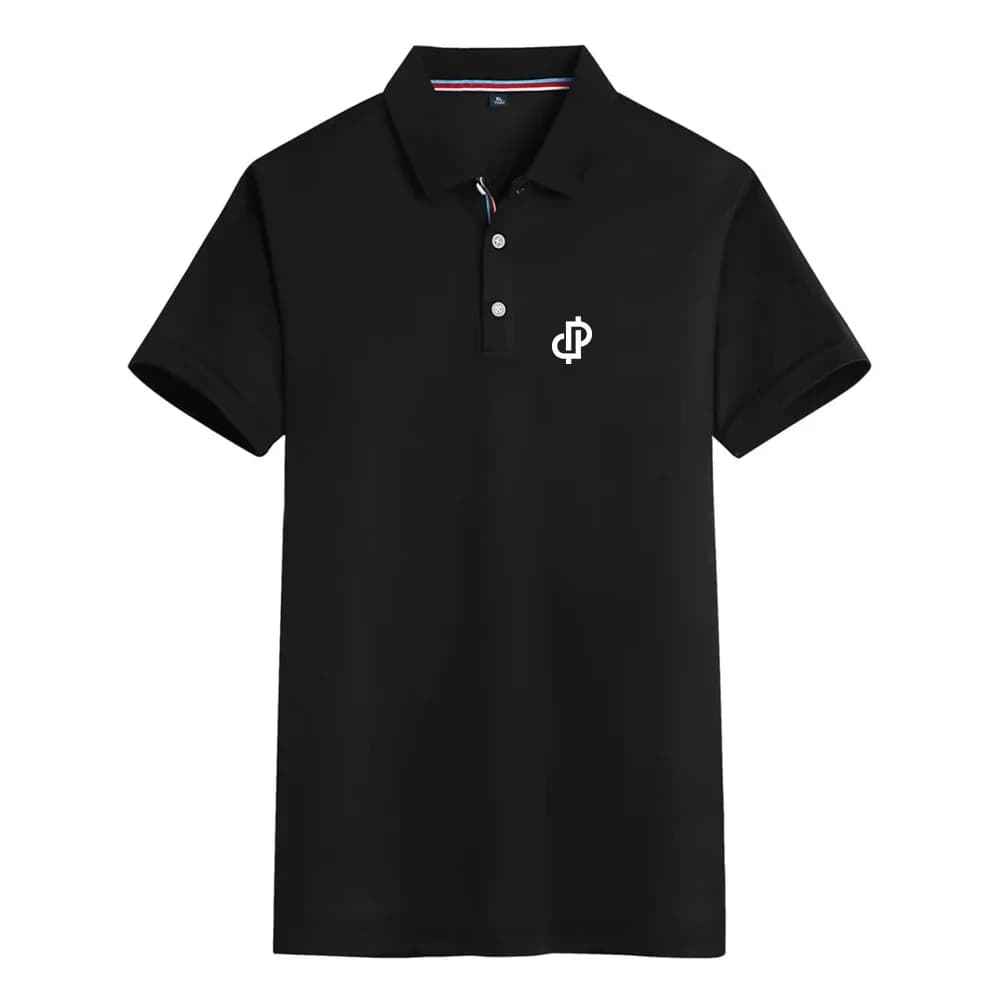 Polo minimaliste style lettre, T-shirt à manches courtes multicolore à col, tendance, polyvalent et
