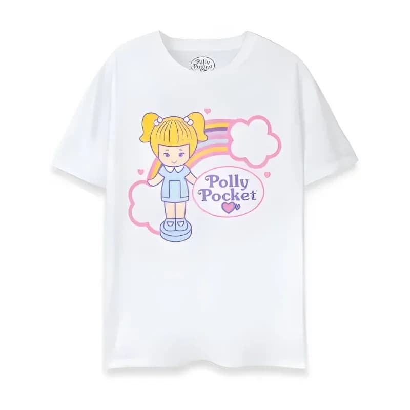 Polly Pocket – T-shirt d'été imprimé avec motifs mignons, T-shirt à la mode Harajuku Kawaii, vêtemen