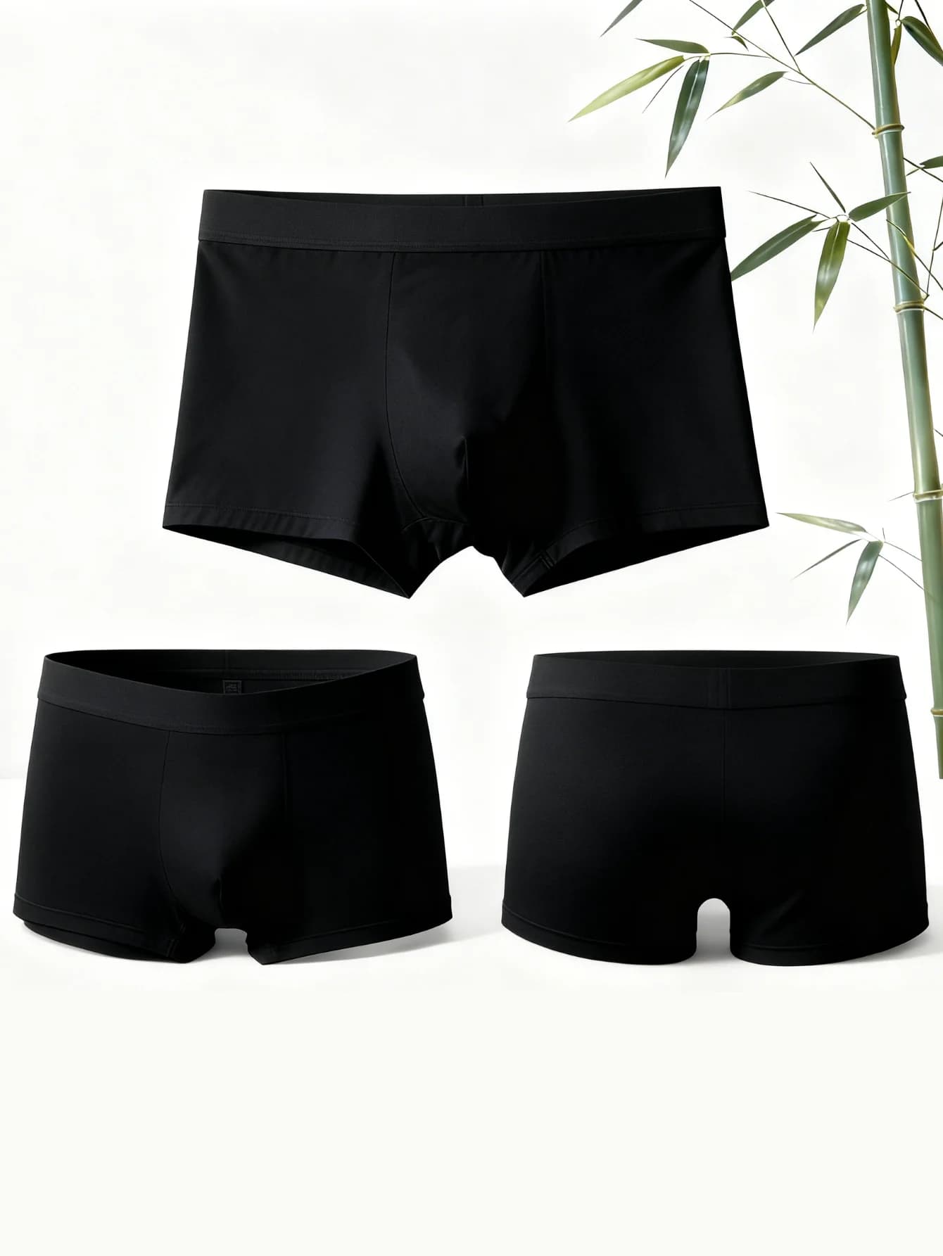 Lot de 3 sous-vêtements en fibre de bambou pour hommes, sous-vêtements de sport et décontractés, dou