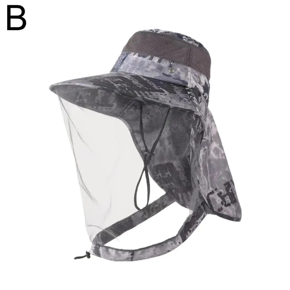 Chapeau de soleil anti-moustiques avec voile intégré et protection cou pour hommes et femmes, idéal