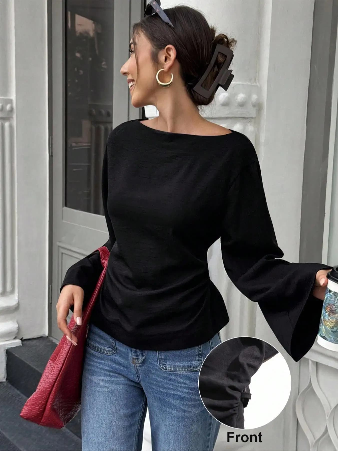 Chemise de couleur unie pour femmes, Style ajusté décontracté, mode printemps et automne, confortabl