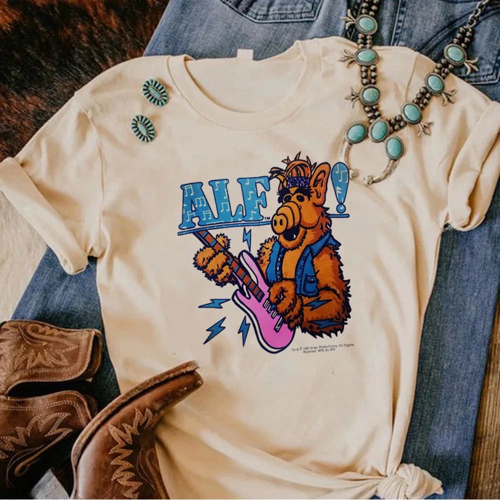 T-shirt Alf Manga pour femmes, streetwear, vêtements de créateurs