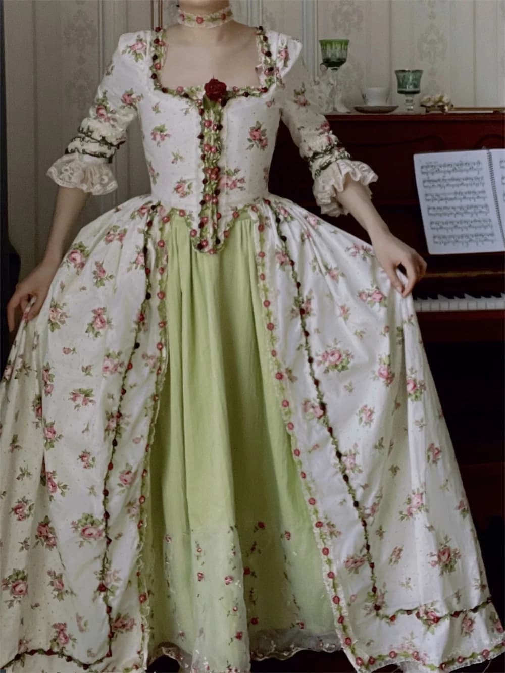 Robe de Bal A La Française pour Femme, Tenue Romantique, Médiévale, Cour Française, Marie Antoinette