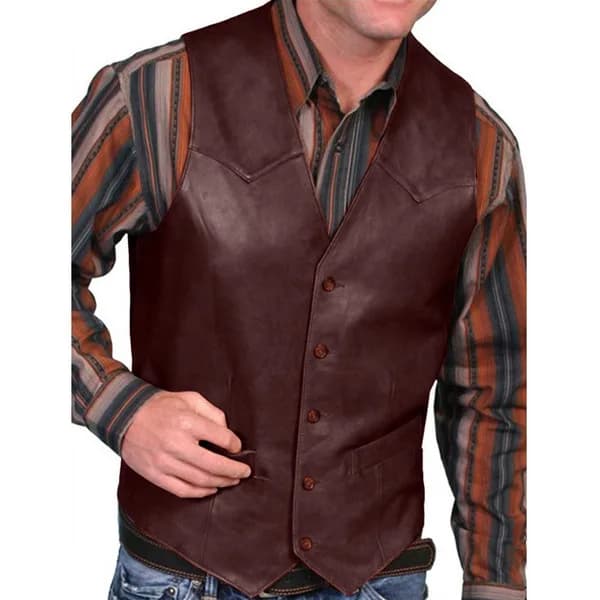 Manteau en cuir rétro à simple boutonnage pour hommes, GlaFashion, Nouveau