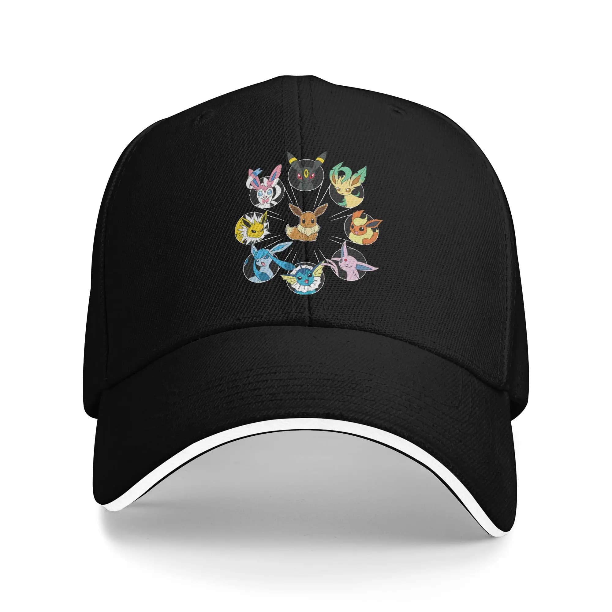 Casquette de baseball décontractée Pokemon Eevee Evolution Circle, casquette de camionneur pour la r