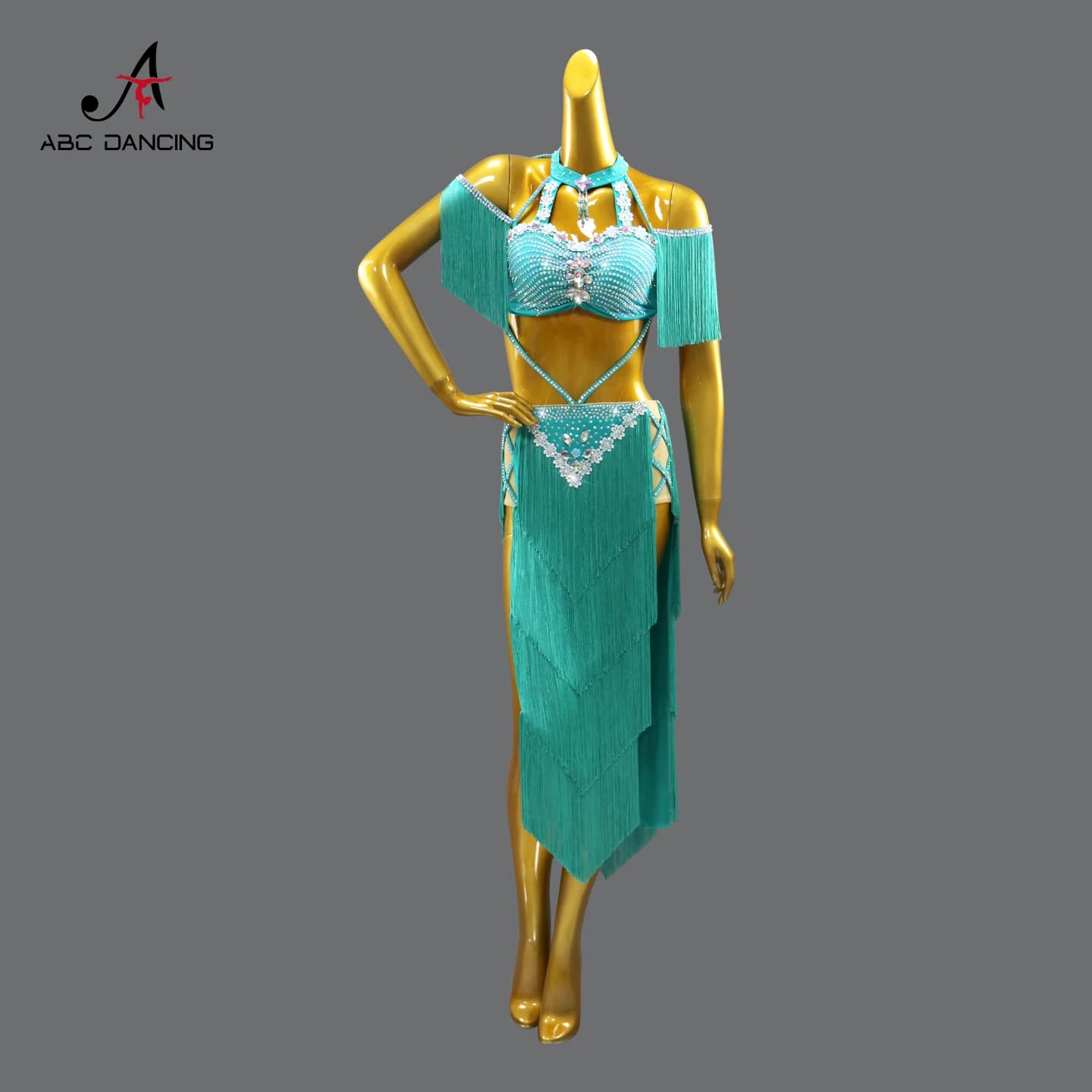 Costume oriental pour filles, vêtements à franges pour spectacle de danse du ventre, tenue de cours,
