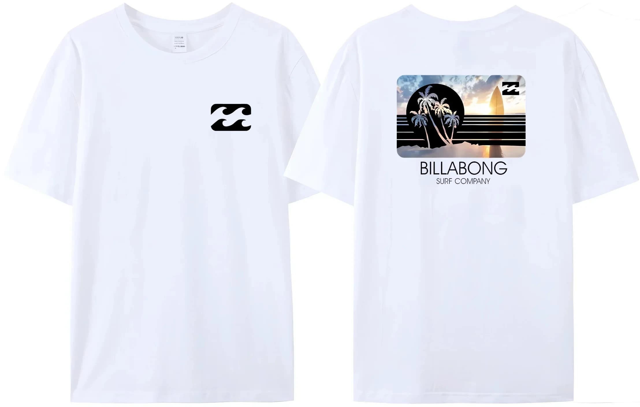Wave nouveaux hommes femme été Billa-bong T-shirt Double face impression qualité haut décontracté t-