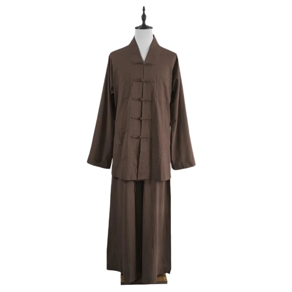 Ensemble de Robes de Moine en Coton et Lin Chinois – Confortables et Amples, Uniformes de Méditation