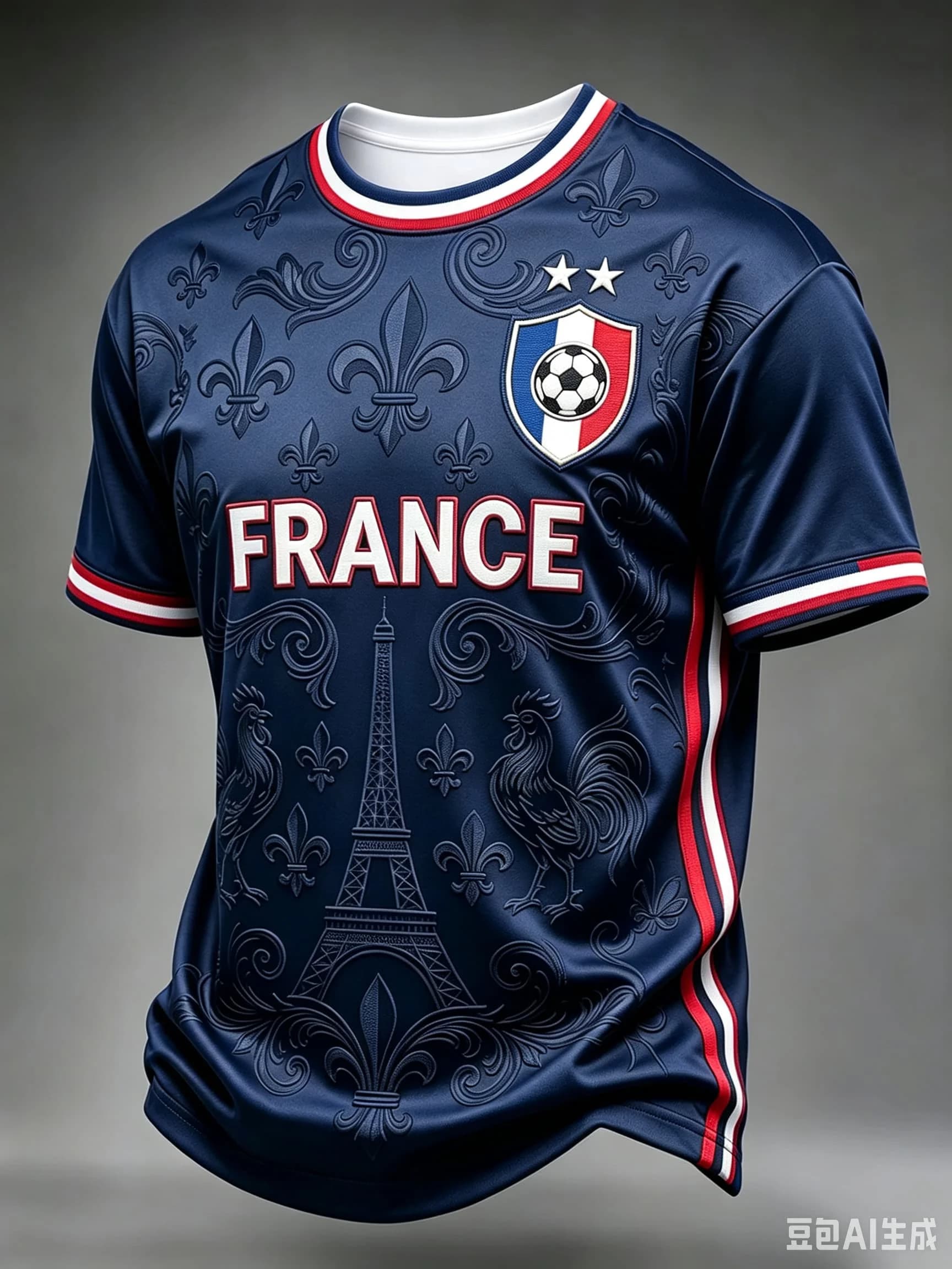 T-shirt de supporter de football France à manches courtes, respirant, séchage rapide, style streetwe