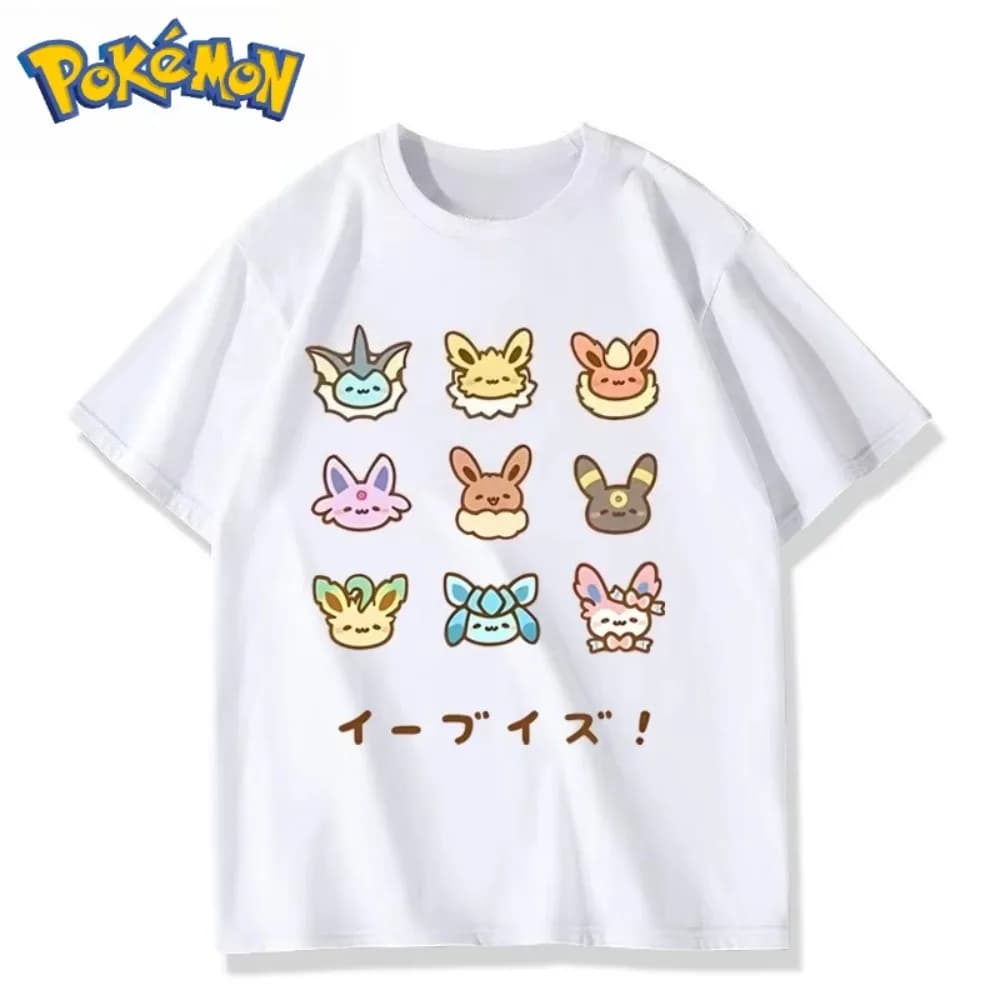 T-shirt graphique Anime Pokemon Gengar pour hommes et femmes, manches courtes, en coton, Streetwear 
