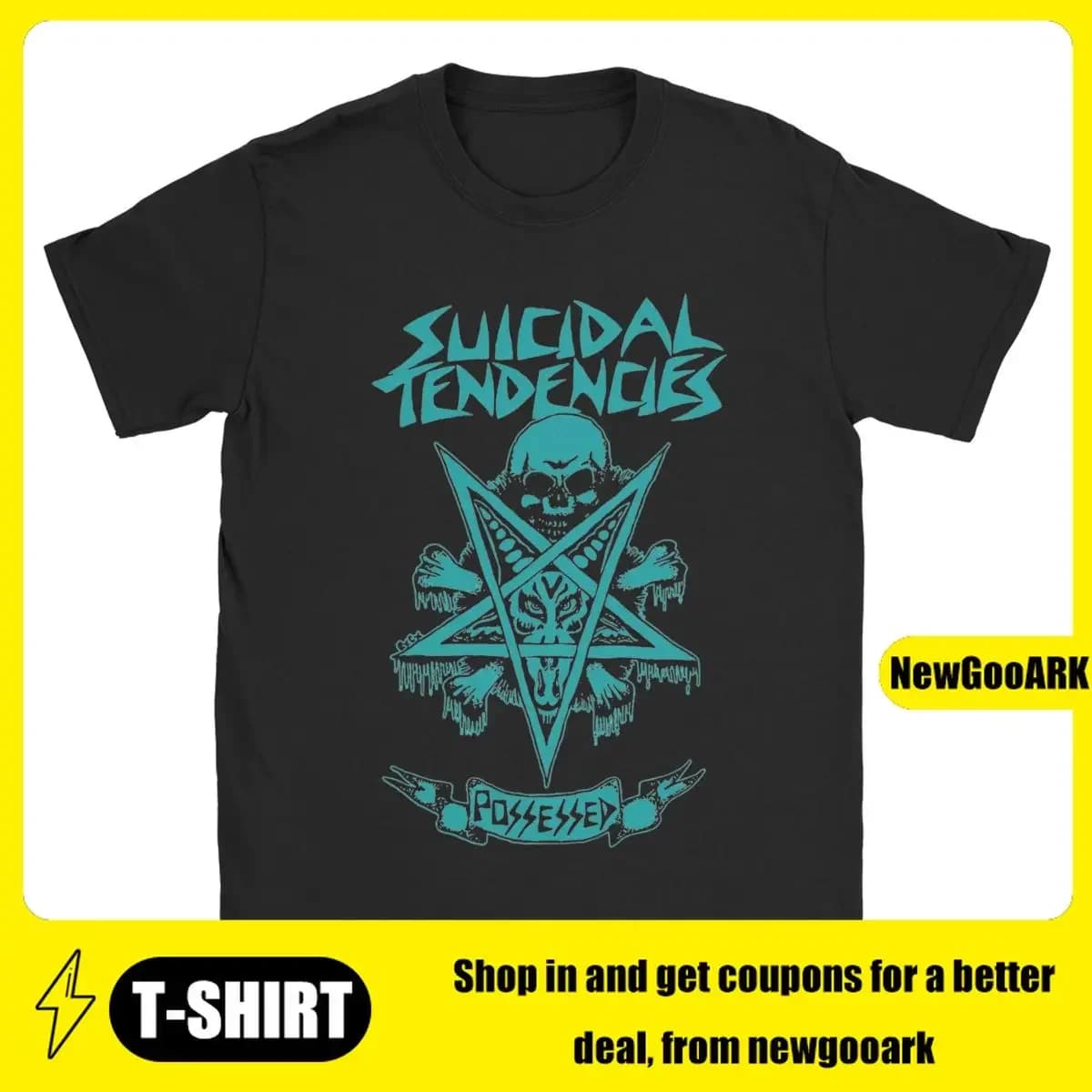 "Tendances suicidaires" T-Shirts imprimés personnalisés hommes T-Shirts en coton col rond manches co
