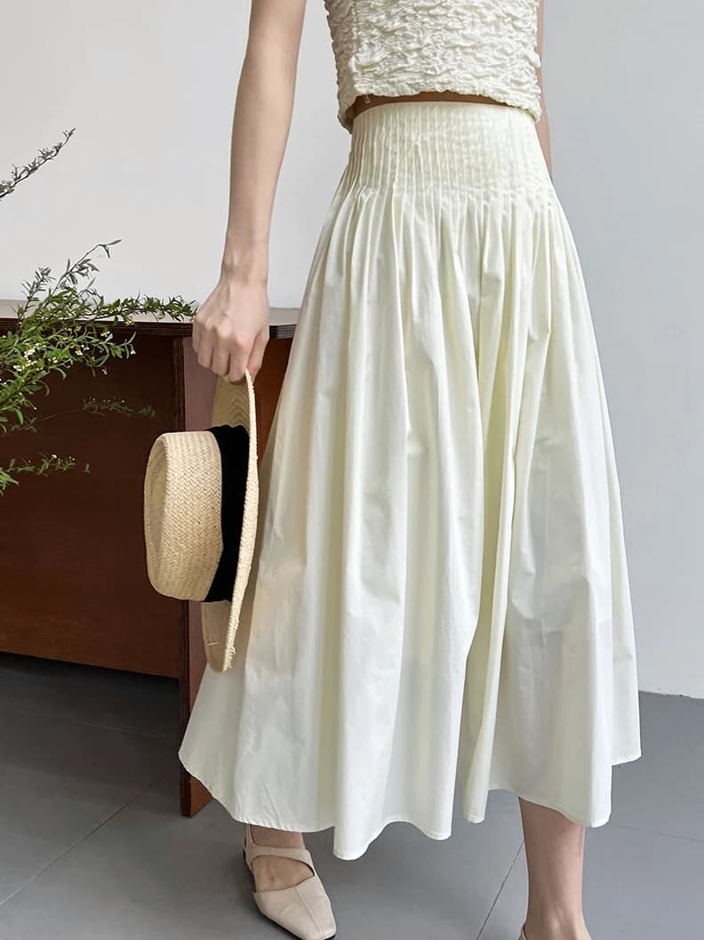 Vêtements plissés roses pour femmes, nouveau design, niche, taille haute, longueur moyenne, grande j