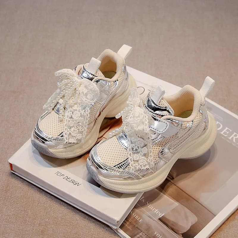Chaussures de course à semelle souple pour filles, baskets de style princesse, chaussures de sport p