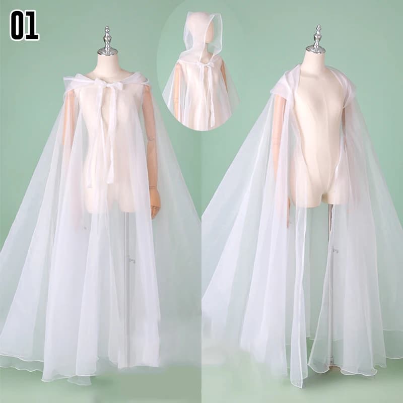 Cape longue à capuche élégante pour femme, style Hanfu chinois ancien, fluide, pour cosplay féerique