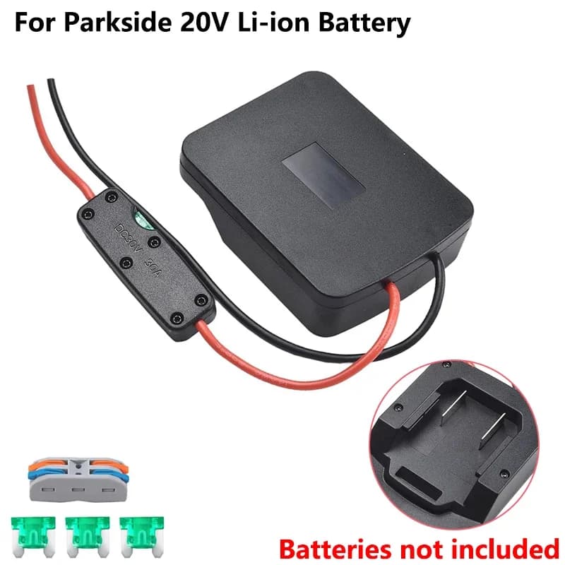 Kit de roue d'adaptateur de batterie d'alimentation pour batterie Parkside 20V avec fusibles et inte