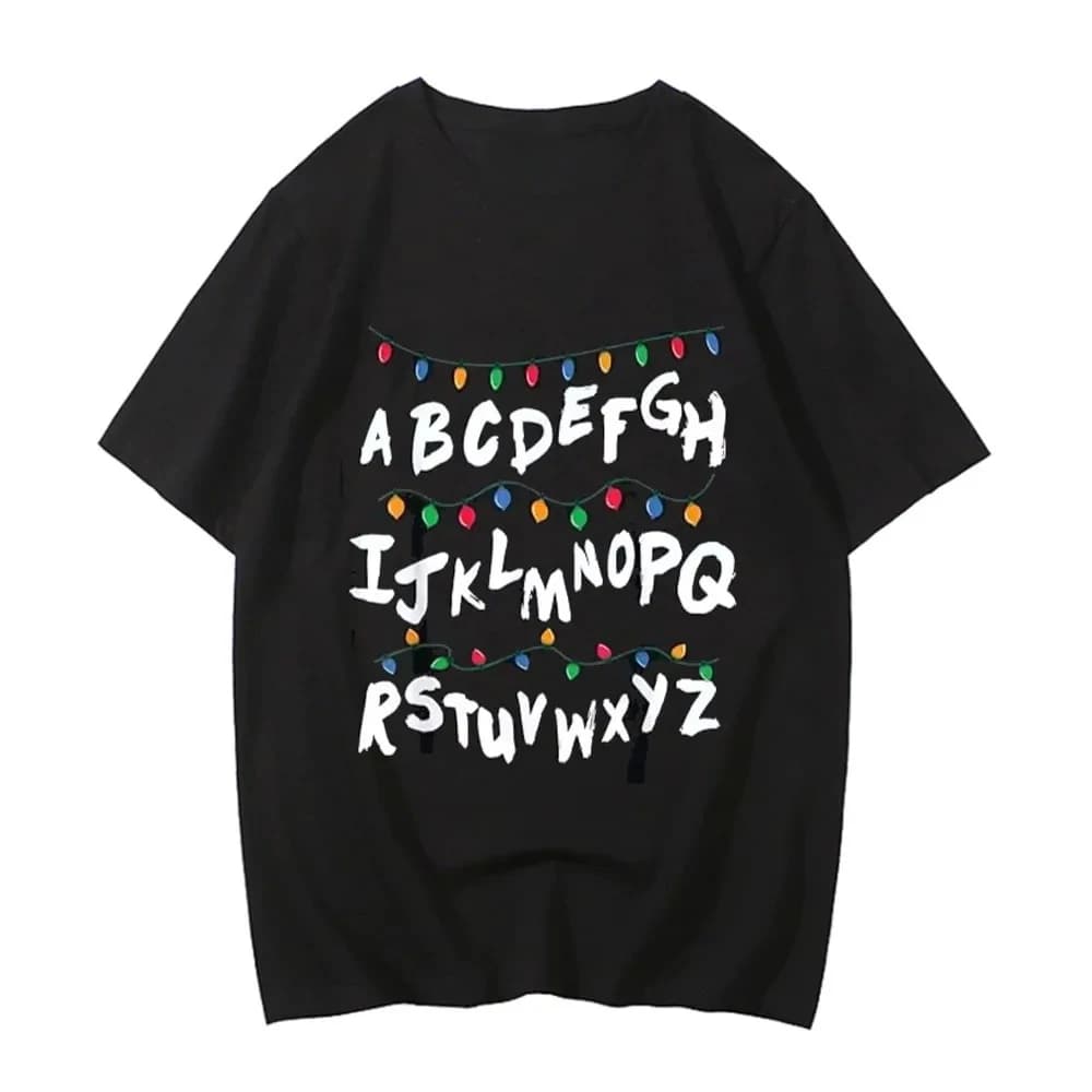 T-shirt Stranger Christmas Light avec motif monstre pour femme, mode gothique, t-shirts vintage