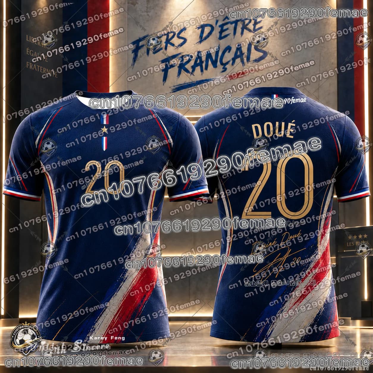 Maillot de football édition spéciale France pour enfants et adultes – Léger, respirant, séchage rapi