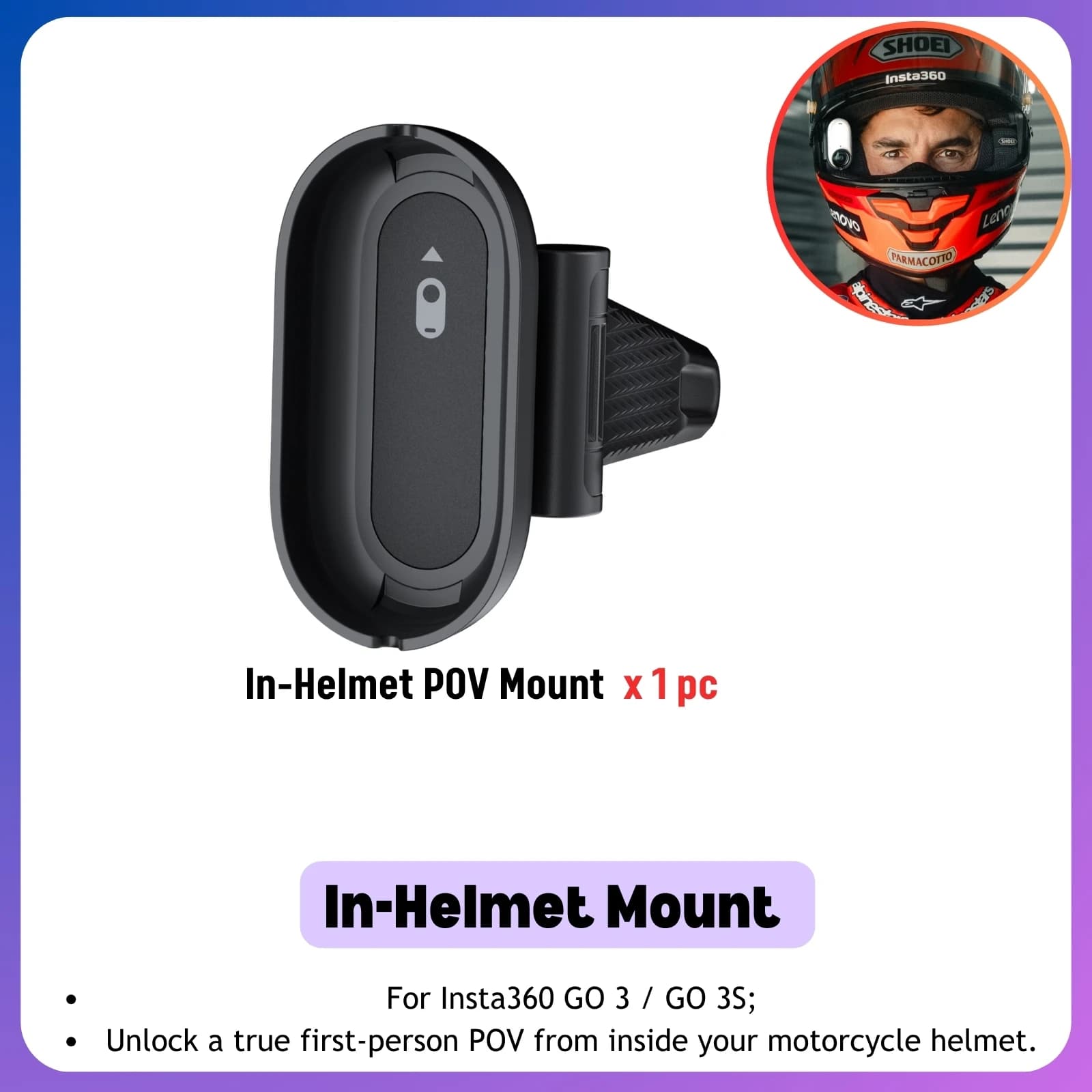 Insta360 GO 3S dans le casque POV support de casque à Clip pour Insta 360 GO 3 GO3S accessoires de c