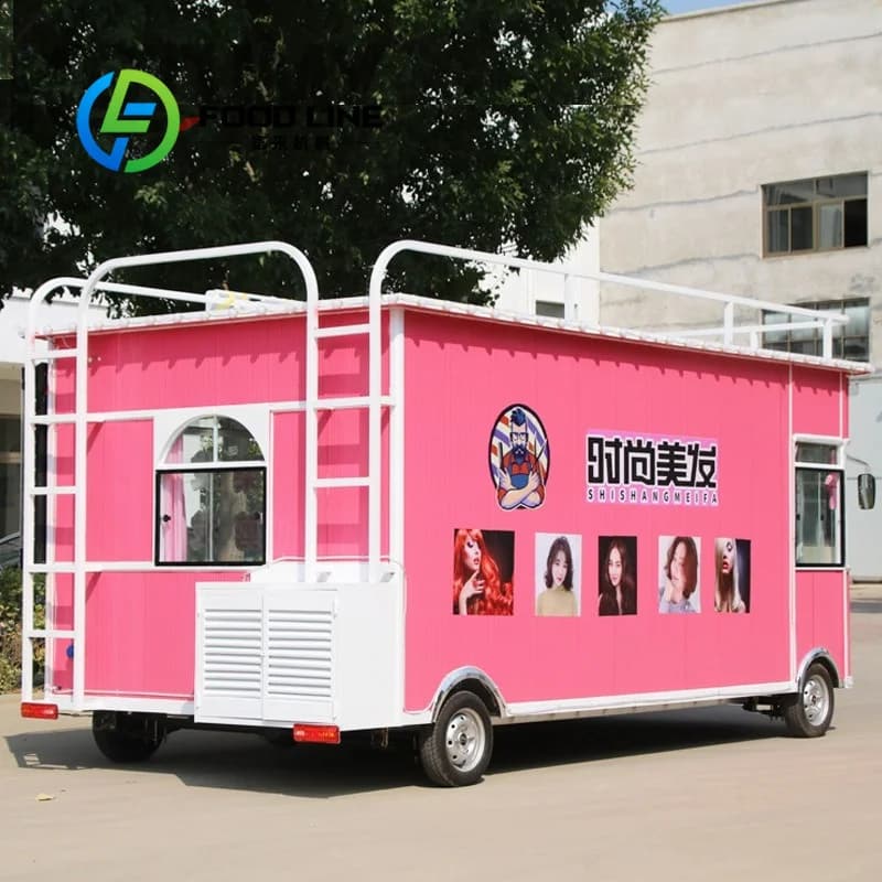 Voiture à manger mobile électrique personnalisable, salon de coiffure, voiture mobile pour vêtements