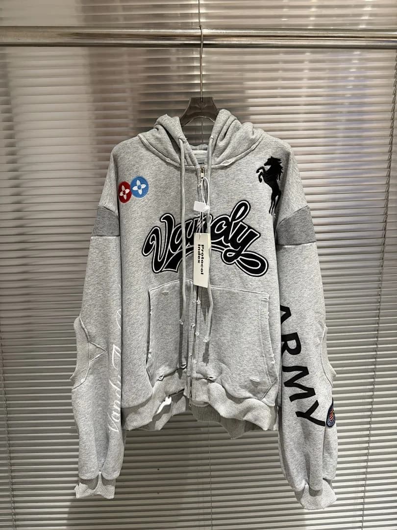 Sweat à capuche zippé oversize pour homme, marque de mode, collection automne-hiver 25, en collabora