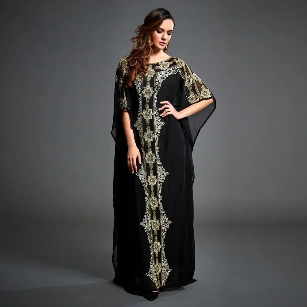 Caftan turc Marocain Qatar Oman vêtements pour femmes Robes robe d'été élégante manches longues caft