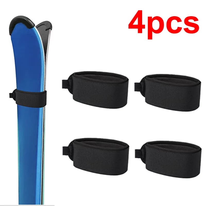Sangles de ski 4 pièces – Ceintures de fixation en nylon pour snowboard et traîneau | Accessoires